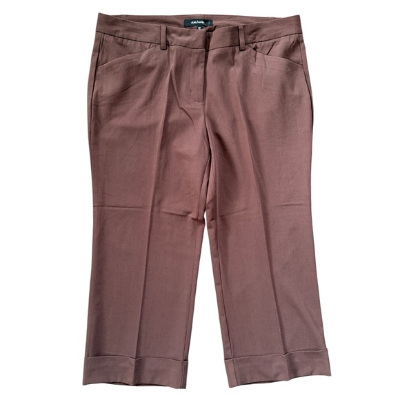 Daisy Fuentes Women’s Downtown Coffee Bean Brown Capri Pants Trousers Size 12 - Picture 1 of 12